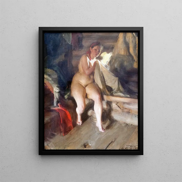 in de loft - Anders Zorn — ingelijst kunstwerk aan de muur