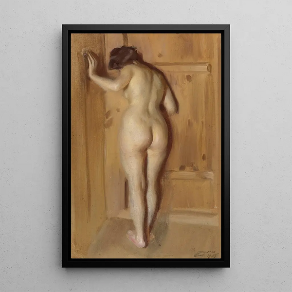 De kamerdeur - Anders Zorn — ingelijst kunstwerk aan de muur