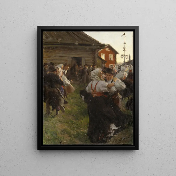 Dans van de zomerzonnewende - Anders Zorn — ingelijst kunstwerk aan de muur