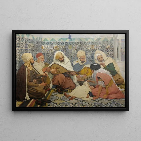 Andr Brouillet - LExorcisme musiciens arabes chassant les djinns du corps dun enfant.webp