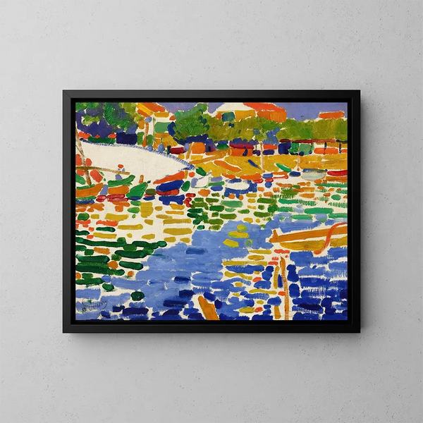 Boats moored at l'Estaque - André Derain — framed artwork on a wall