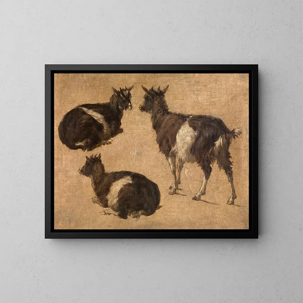 Chèvres - André Plumot — framed artwork on a wall