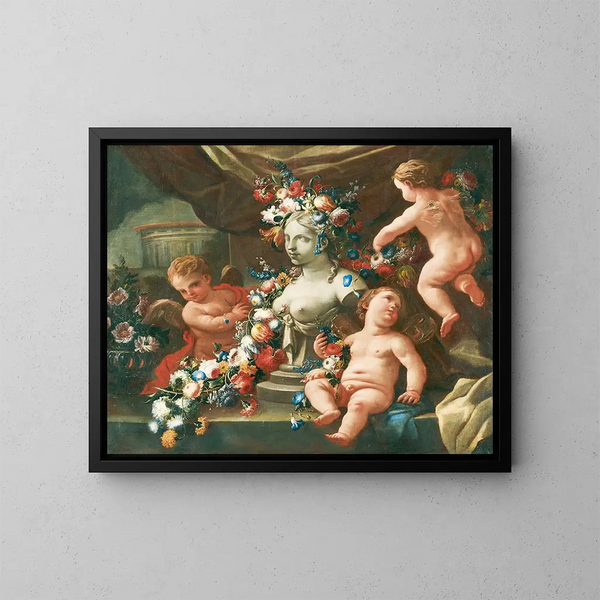 Allegorie van de beeldhouwkunst - Andrea Belvedere — ingelijst kunstwerk aan de muur
