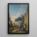 van een landschap met figuren die rusten bij klassieke ruïnes - Andrea Locatelli — ingelijst kunstwerk aan de muur