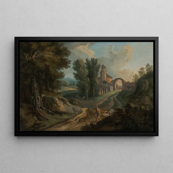 Andrea Locatelli - A shepherd on a wooded path.webp