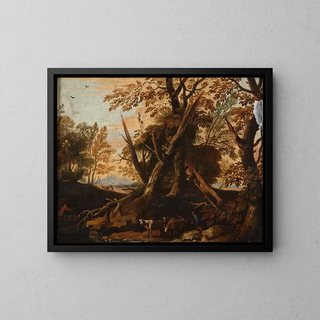 Landschapschilderij - Andrea Locatelli — ingelijst kunstwerk aan de muur