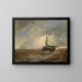 Vissersboot in nood - Andreas Achenbach — ingelijst kunstwerk aan de muur