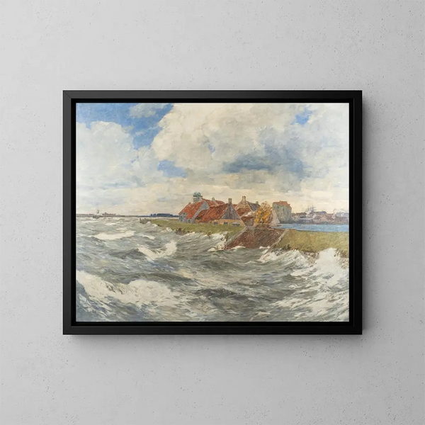 Bouch de la Meuse à Willemstadt facing Dordrecht - Andreas Dirks — ingelijst kunstwerk aan de muur