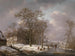 Figuren in een winterlandschap - Andreas Schelfhout — weergave van het kunstwerk