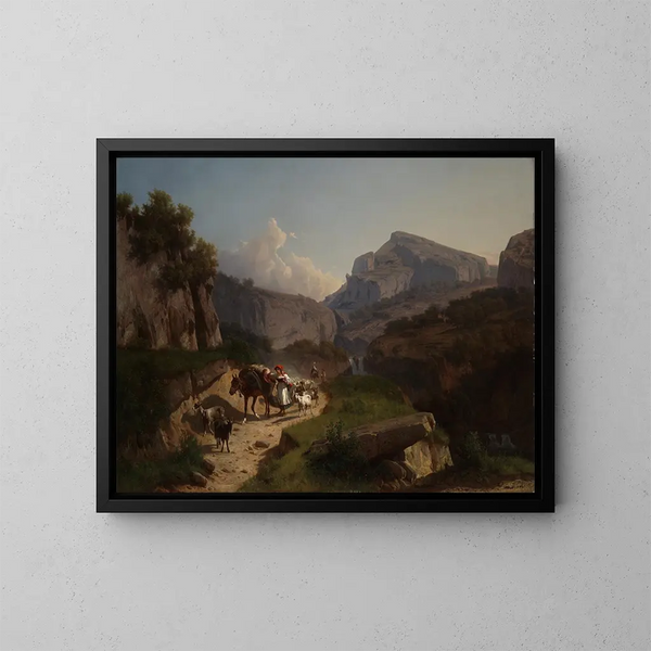 Mountain Landscape Painting - András Mark — framed artwork on a wall