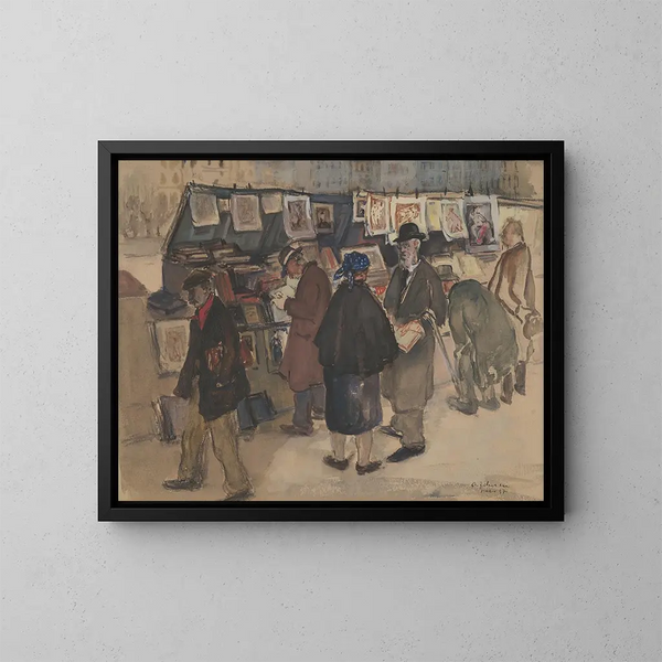 Les bouquinistes de Paris - Andrus Johani — framed artwork on a wall