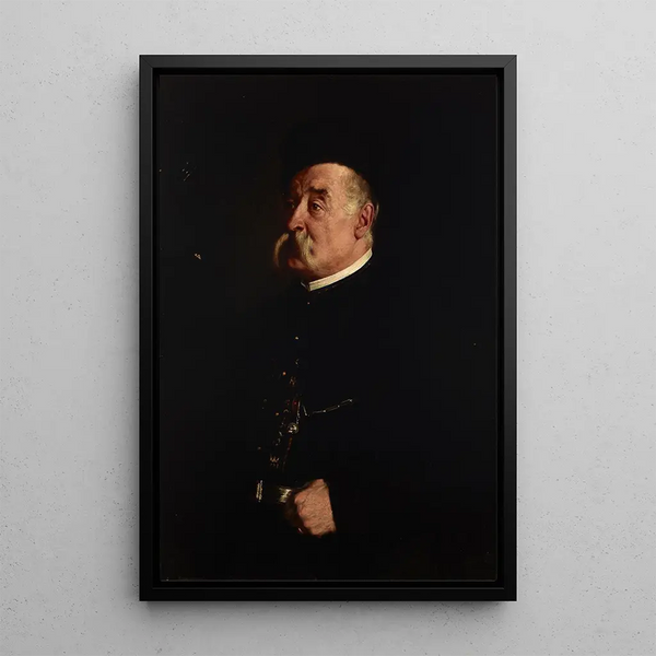Portrait Painting of Adam Wyleyski - Andrzej Bronisław Grabowski — framed artwork on a wall