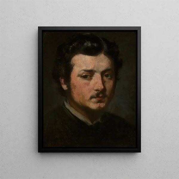 Self-portrait - Andrzej Bronisław Grabowski — framed artwork on a wall