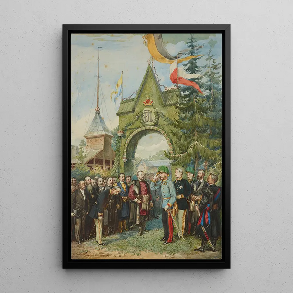 L'Empereur visitant l'école de foresterie - Andrzej Bronisław Grabowski — framed artwork on a wall