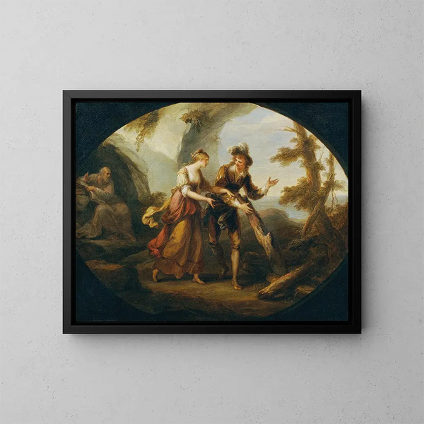 Miranda and Ferdinand - Angelica Kauffman — framed artwork on a wall