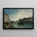 Het quai de la Mégisserie en de huidige Pont au Change in het 1e arrondissement - Angelo Garbizza — ingelijst kunstwerk aan de muur
