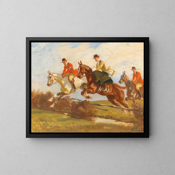 Cavalier au printemps - Angelo Jank — framed artwork on a wall