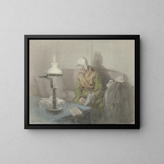 Angilbert Gbel - Old woman by lamplight.webp