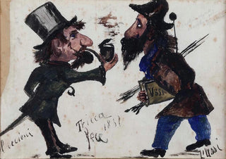 Angiolo Tricca - Caricature di Cecioni e Ussi.webp