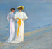 Anna Ancher and Marie Krøyer on the Beach at Skagen - Peder Severin Krøyer — artwork view