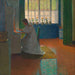 Anna Moll op het secretaire - Carl Moll — weergave van het kunstwerk