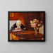 Ane Hedvig Brndum zittend aan haar bureau in de rode woonkamer - Anna Ancher — ingelijst kunstwerk aan de muur