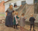 De visnetten worden gerepareerd - Anna Ancher — weergave van het kunstwerk