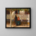 Vrouw van Skagen met kleine Helga Ancher voor een witgekalkt huis onder de zon - Anna Ancher — ingelijst kunstwerk aan de muur