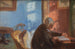 De moeder van de kunstenaar, Ane Hedvig Brøndum, in de rode kamer - Anna Ancher — weergave van het kunstwerk