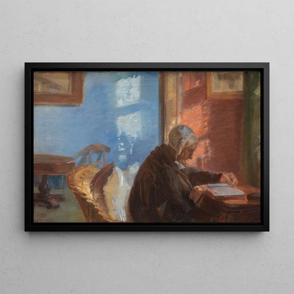 Anna Ancher - The Artists Mother Ane Hedvig Brndum in the Red Room.webp