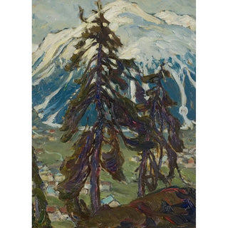 Anna Boberg - Fir Trees in front of the Mountains Study from North Norway.webp