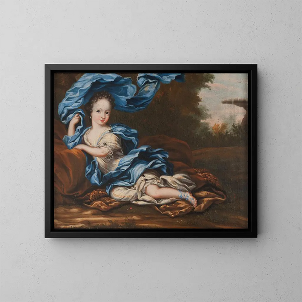 Hedvig Sophie van Zweden 1681-1708, Zweedse prinses en hertogin-gemalin van Holstein-Gottorp - Anna Maria Ehrenstrahl — ingelijst kunstwerk aan de muur