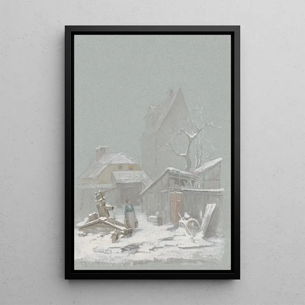 Schelfloo sous la neige - Anna Nordlander — framed artwork on a wall