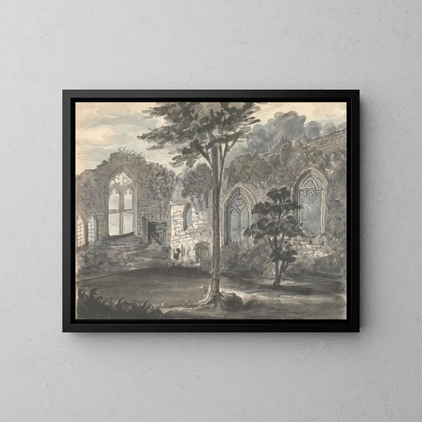 Abbey at Birkenhead 1830 - Anne Rushout — framed artwork on a wall