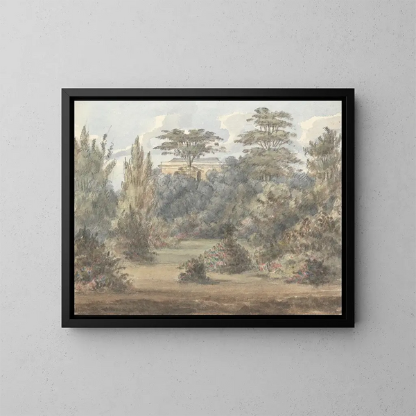 Garden of Flowers at Wanstead Grove - Anne Rushout — framed artwork on a wall
