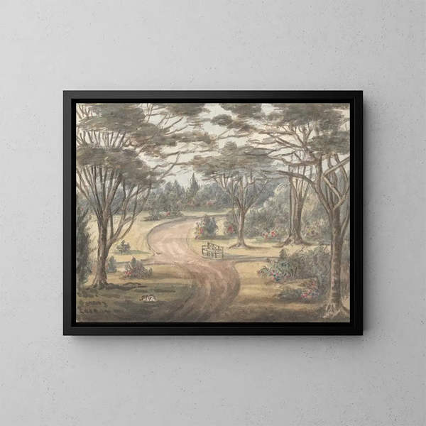 the Wanstead Grove Flower Garden - Anne Rushout — framed artwork on a wall