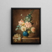 van een bloemen- en druiventafel op een entablement - Anne Vallayer-Coster — ingelijst kunstwerk aan de muur