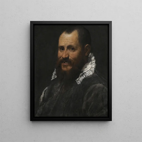 Portrait of a Man - Annibale Carracci — framed artwork on a wall