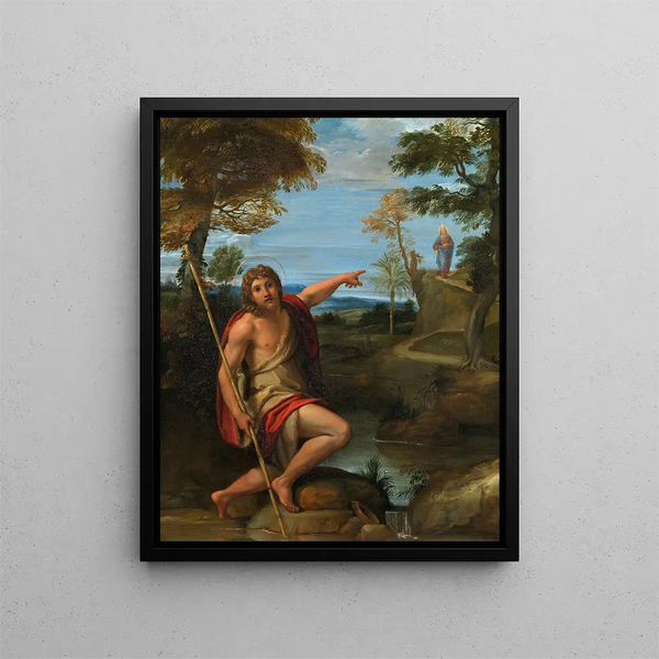 Saint Jean-Baptiste rend témoignage - Annibale Carracci — framed artwork on a wall