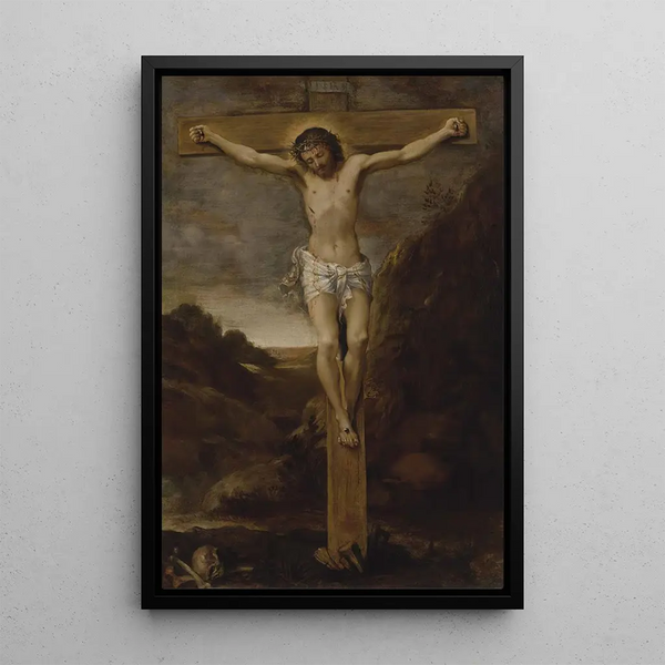 The Crucifixion - Annibale Carracci — framed artwork on a wall