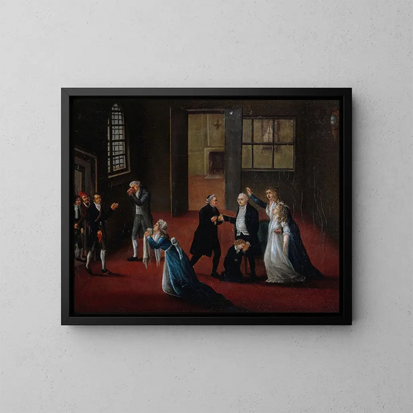 Adieu van Lodewijk XVI aan zijn familie op 20 januari 1793 - Anoniem — ingelijst kunstwerk aan de muur