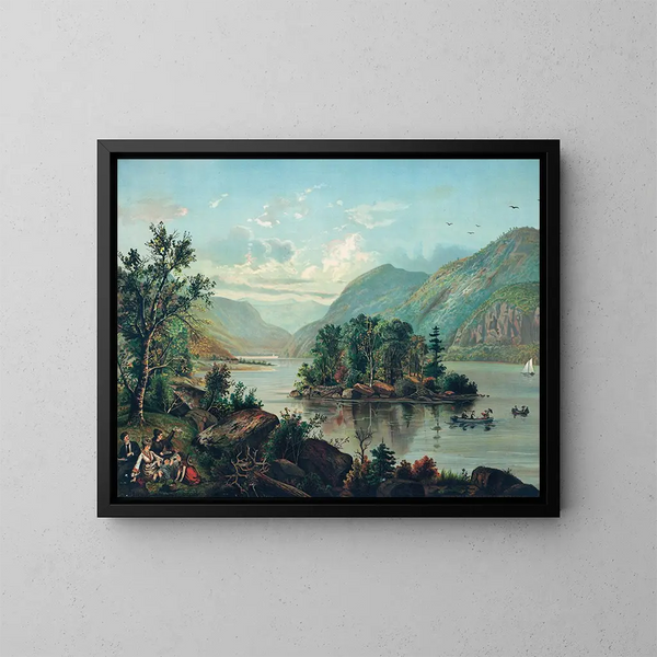 Picknick aan het meer George - Anoniem — ingelijst kunstwerk aan de muur