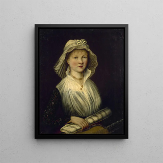 Anonymous - Portrait de femme tenant un rouleau de musique dite Mme Courcier.webp