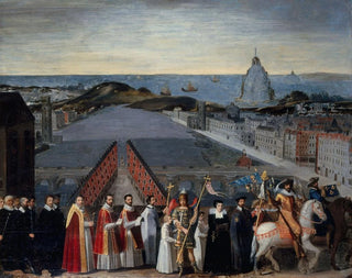 Anonymous - Procession de la confrrie parisienne des plerins de SaintMichelduMont sur le PontNeuf actuel 1er arrondissement.webp