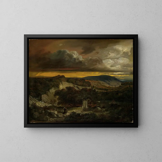 Anselm Feuerbach - Abendliche Landschaft mit heimkehrenden Einsiedler.webp