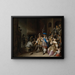 Binnenkant van een wachtruimte met een compagnie van halberdiers, kaartspelers en een vrouw met een kind - Anthonie Palamedesz — ingelijst kunstwerk aan de muur