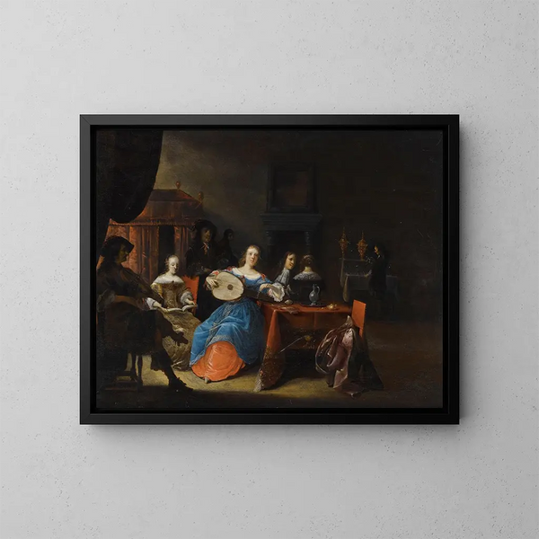 an elegant company making music indoors - Anthonie Palamedesz — framed artwork on a wall