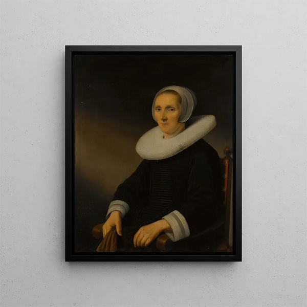 Portrait of a woman probably Jacobmina de Grebber - Anthonie Palamedesz — framed artwork on a wall
