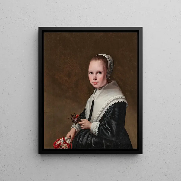 Portrait of a Girl - Anthonie Palamedesz — framed artwork on a wall