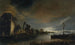 Landschapschilderij met rivier bij maanlicht - Anthonie van Borssum — weergave van het kunstwerk
